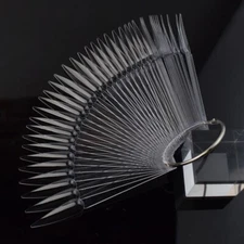 Tips Stiletto Para Diseño O Practica clear  40 Pc