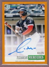 2021 Bowman Heritage Chrome Orange Refractor Auto Yermin Mercedes RC (CHI)/25