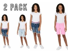 NEW 2 PACK VIGOSS Girl's Bermuda Stretch Jeans Shorts VARIETY