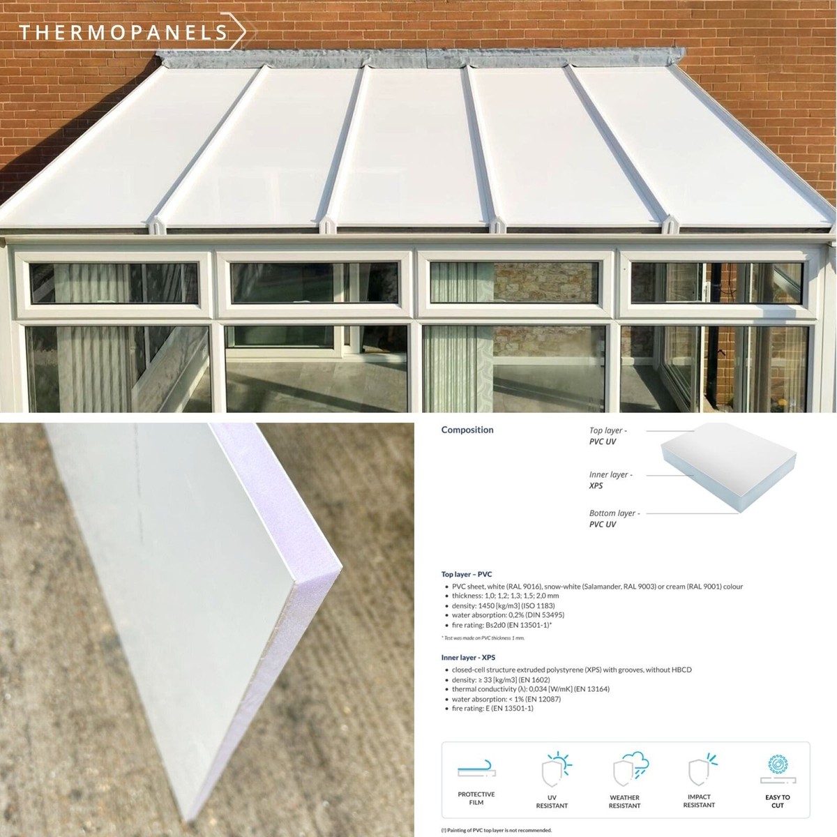 Conservatory Roof Insulation Thermo Panels PVC 2m 3m 4m! UK Stock