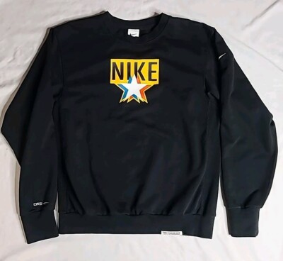 NIKE Dri-Fit Standard Issue Logo Spellout Print Black Sweatshirt Men's  Small