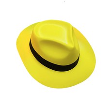 yellow trilby hat