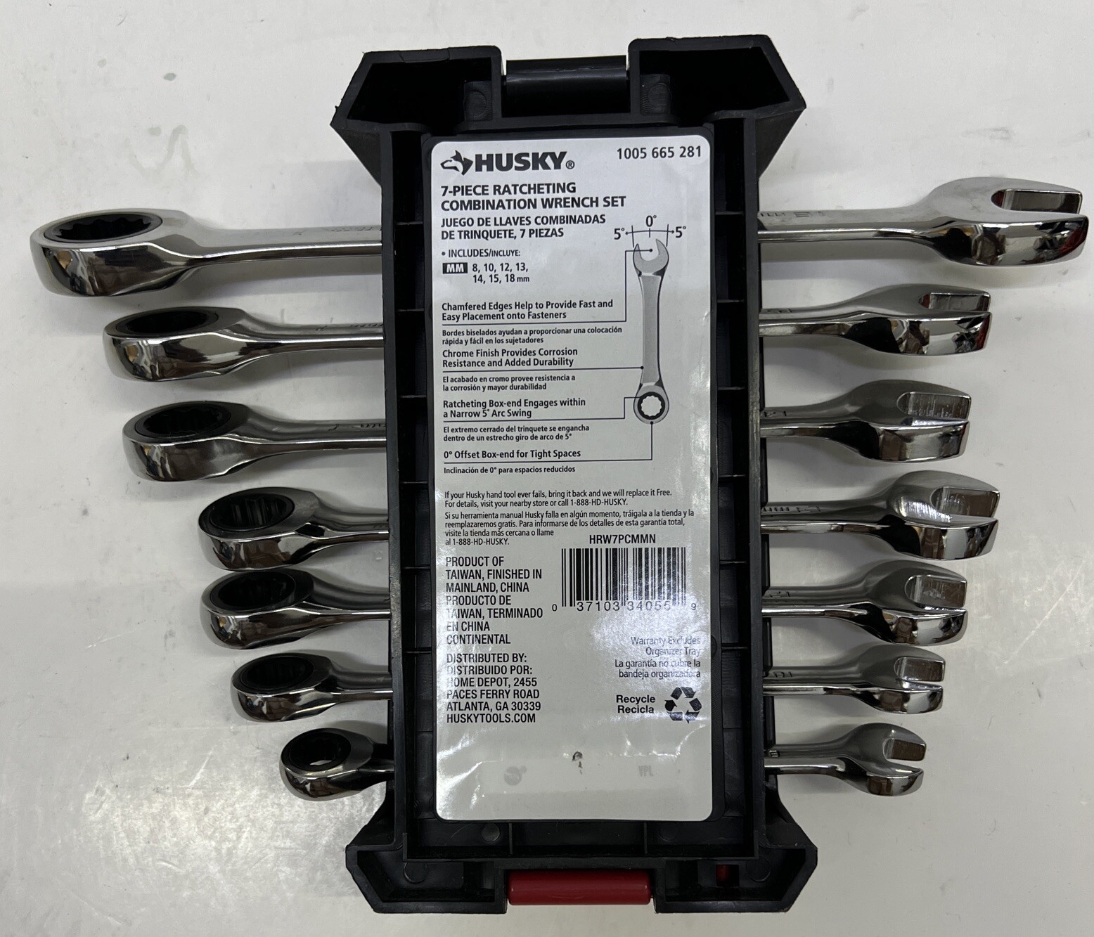 Husky Ratcheting Combination Wrenches MM HRW7PCMMN Fixed Ratcheting 7
