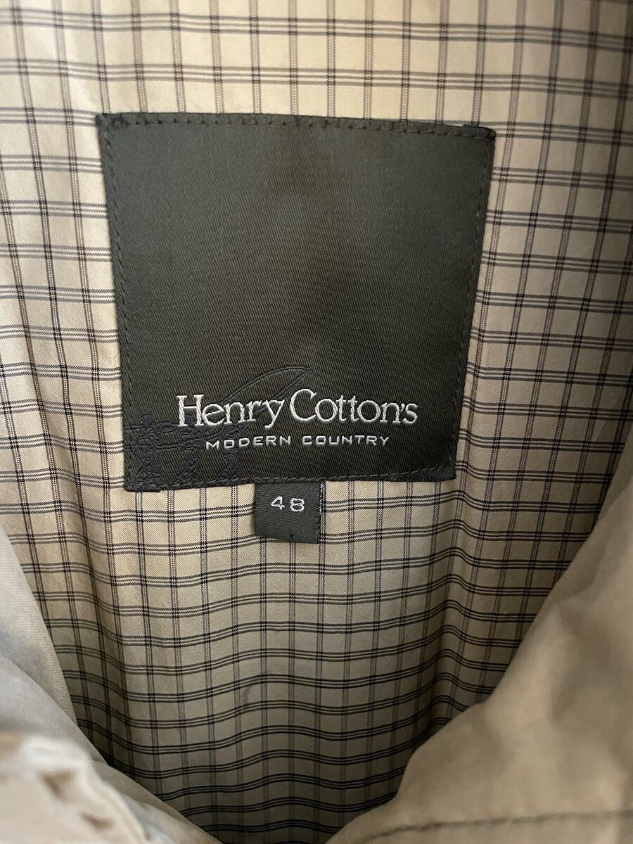 Men's Henry Cotton's Modern Country Beige Thigh Length Coat Men's Henry Cotton's Modern Country Beige Thigh Length Coat