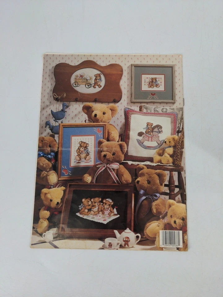 Vintage 1986 Leisure Arts Tea Time Teddies Counted Cross Stitch Booklet - Image 2 of 3