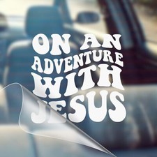 On An Adventure With Jesus - Christian Car Vinyl Decal Bumper Sticker For Car On An Adventure With Jesus - Christian Car Vinyl Decal Bumper Sticker For Car