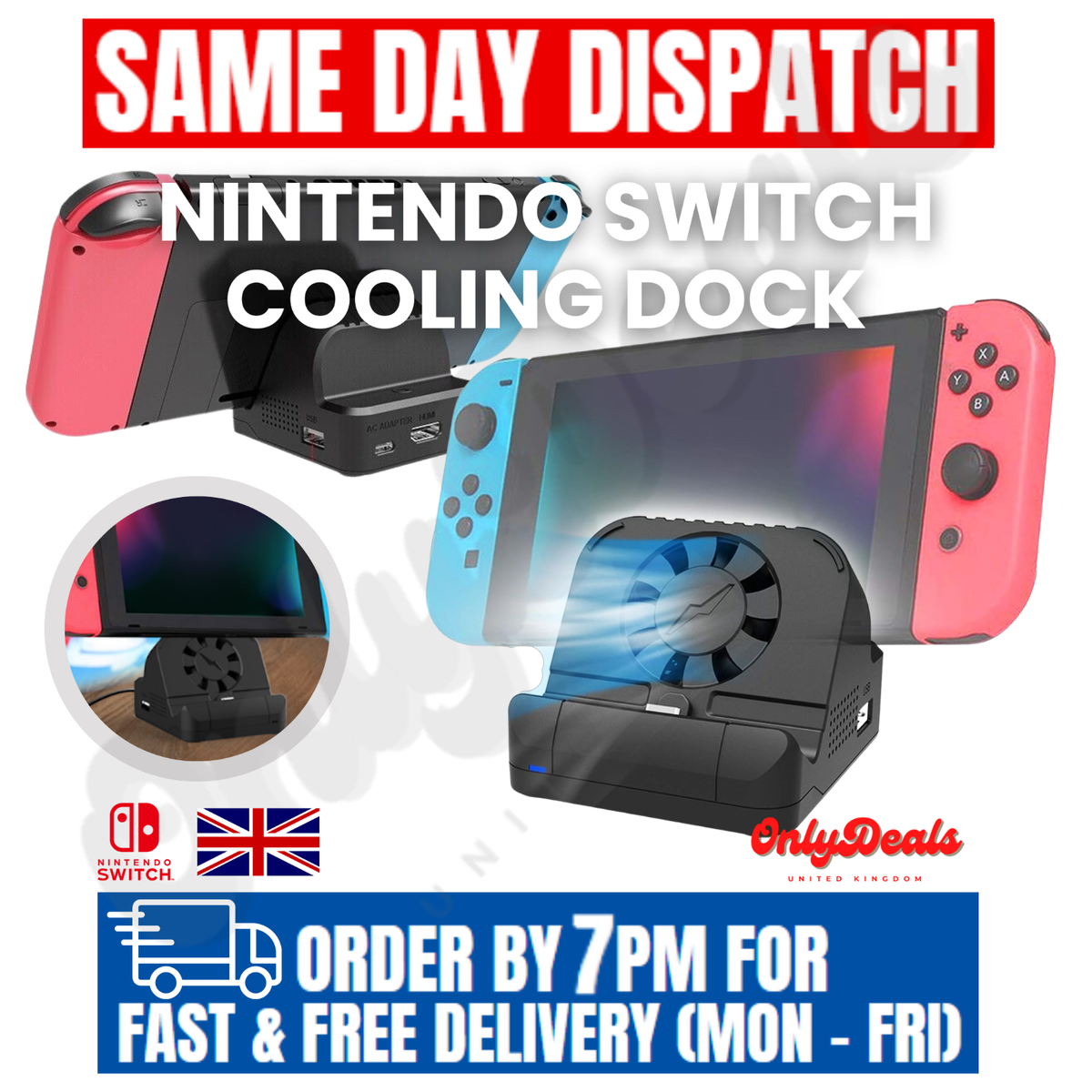 Mini Docking Station For Nintendo Switch -Portable Cooling Fan