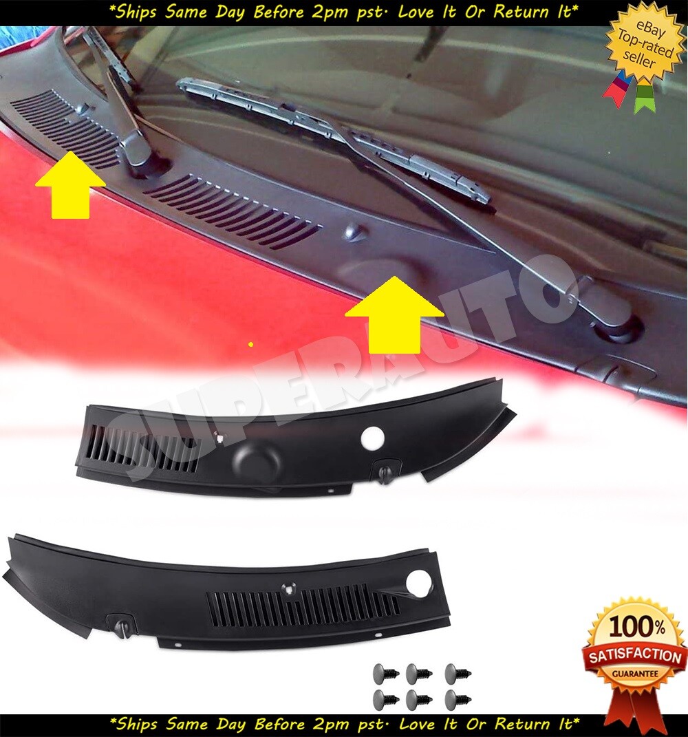 2Pcs Windshield Wiper Cowl Vent Grille Panel Hood For 19992004 Ford