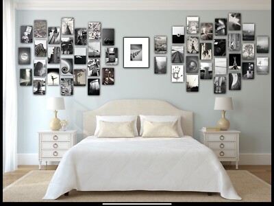 Schlafzimmer Wand Collage Set! Stylische schwarz-weiße 50 A4 Drucke auf Karte