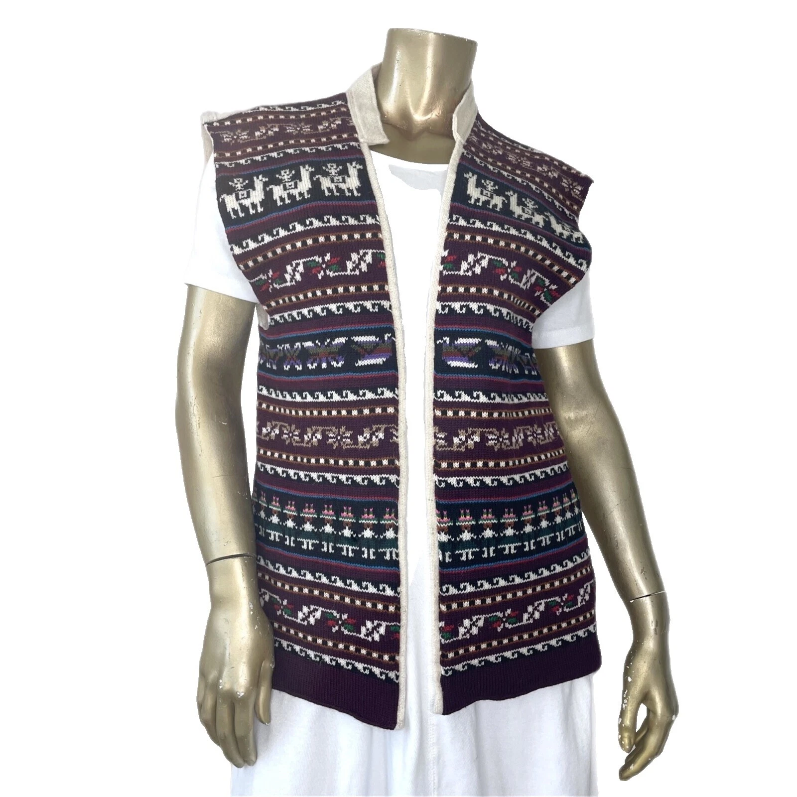 Chaleco de punto Vintage abrigos, chaquetas y chalecos para Mujeres