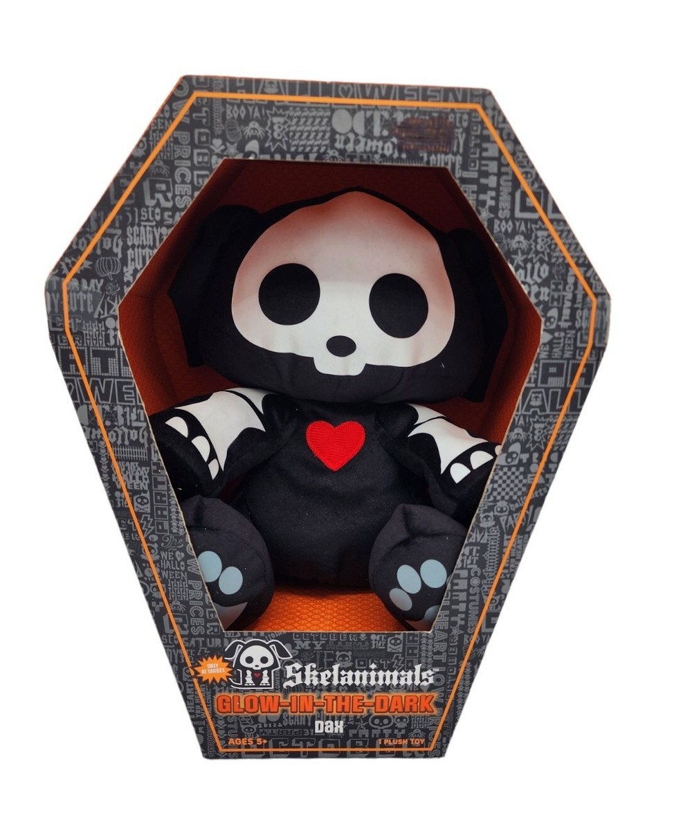 2009 Glow-In-The-Dark Skelanimals Dax Dog Stuffed Plush Toy