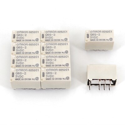 10Pcs OMRON G6S-2 DC5V 8-Pin DPDT PCB Mount Mini Signal Relay