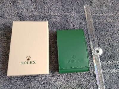 VINTAGE ORIGINAL ROLEX Uhrenbox Etui Grün Leder Reiseetui 250615007yA