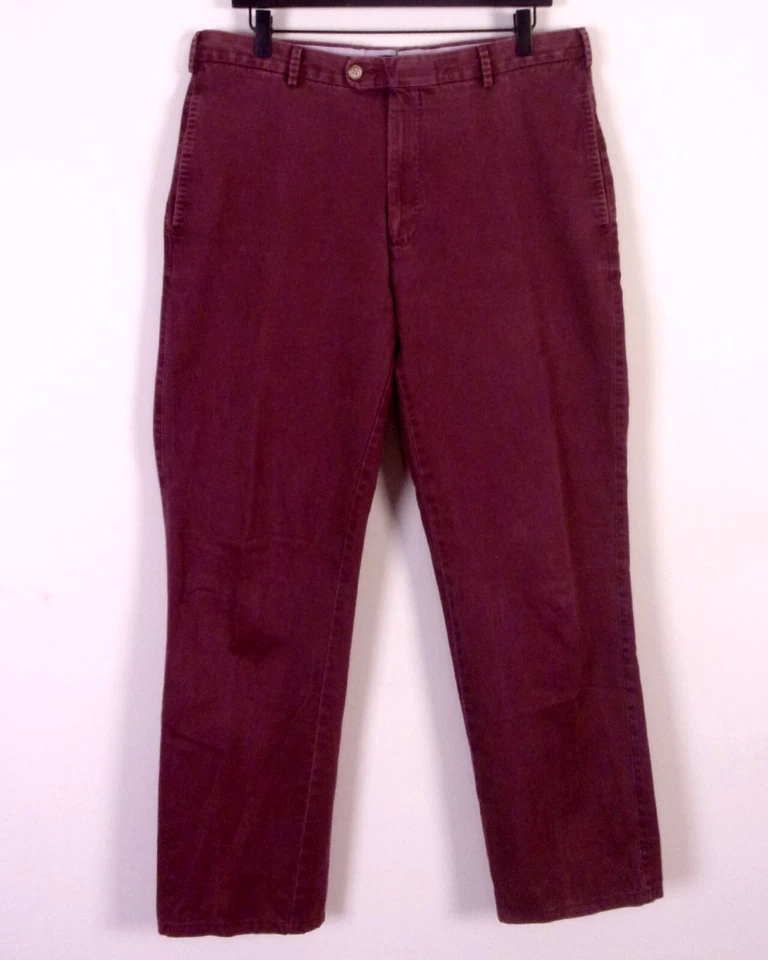 Usado en Excelente Condición Peter Millar SUAVE Pima Algodón Granate Caqui Chino Vestido Pantalones Talla 34 Foto 3 de 4
