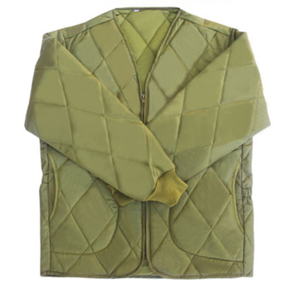 Mens Field Jacket Liners Warm Inner V Neck Quilted Jacket Khaki US XS-XL  