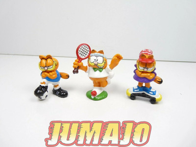 FIG10 Konvolut 3 Figuren PVC GARFIELD 4cm Tennis Skate Foot