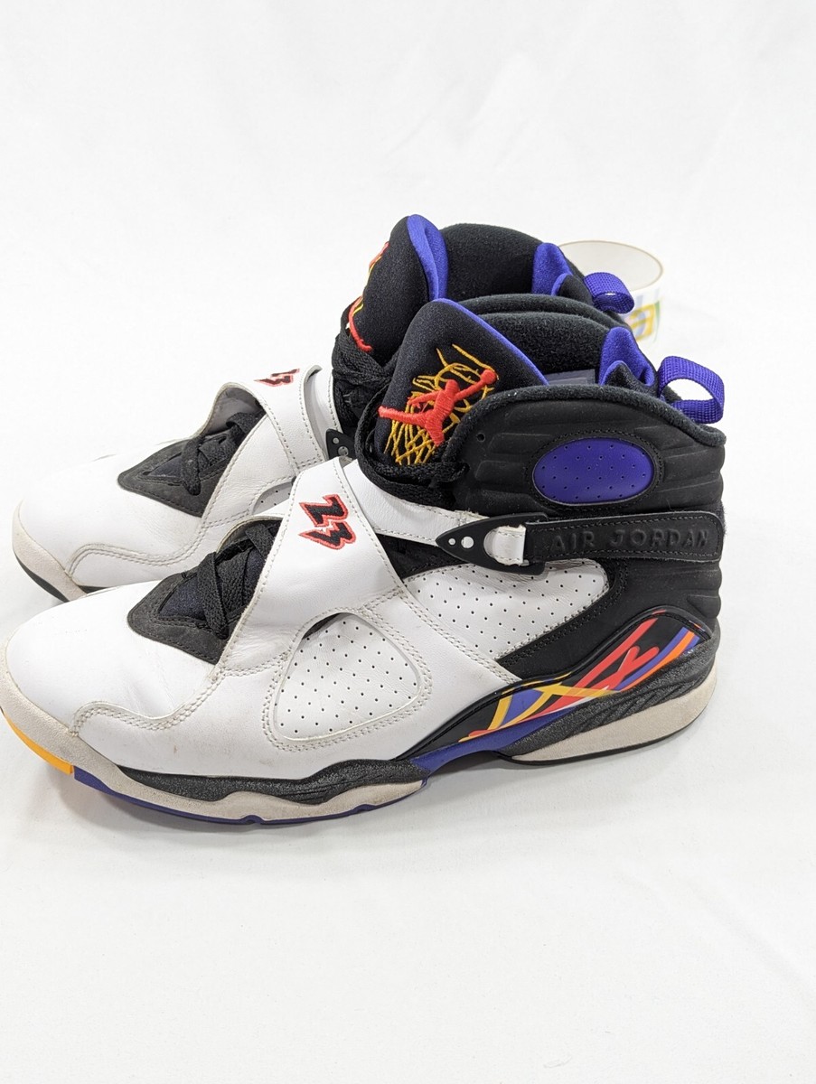 Nike Air Jordan 8 Three-Peat 2015 Size 10 305381-142 White Purple