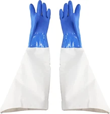 23.6" Canvas Rubber Sandblasting Sand Blaster Protection Gloves for Sandblast Ca