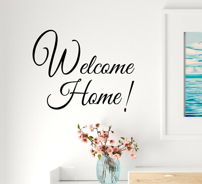 Vinyl Wall Decal Inscription Welcome Family Stickers 22.5 in x 18.5 in gz302