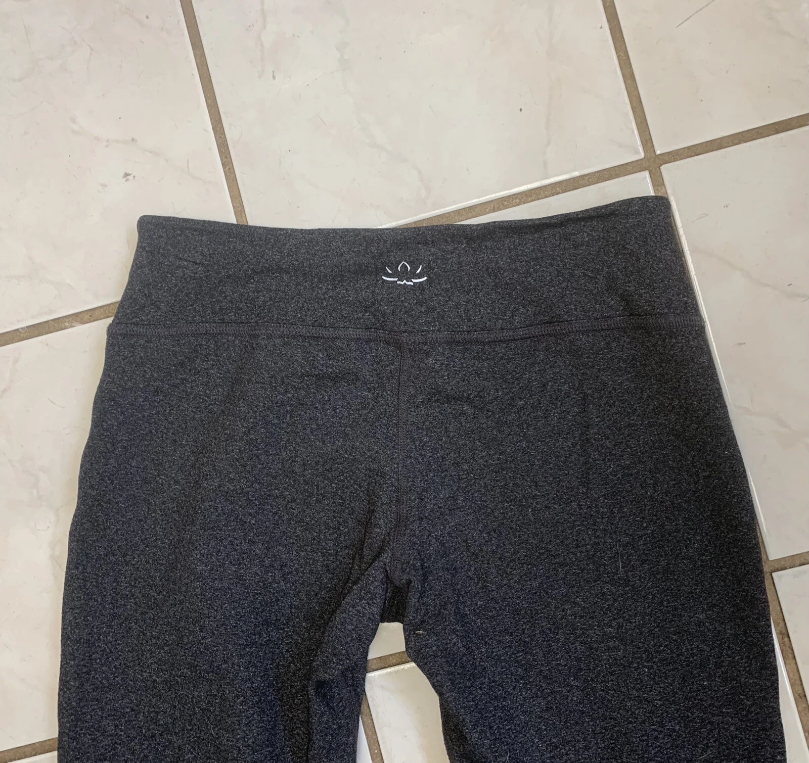 beyond-yoga dark heather ruched legs leggings