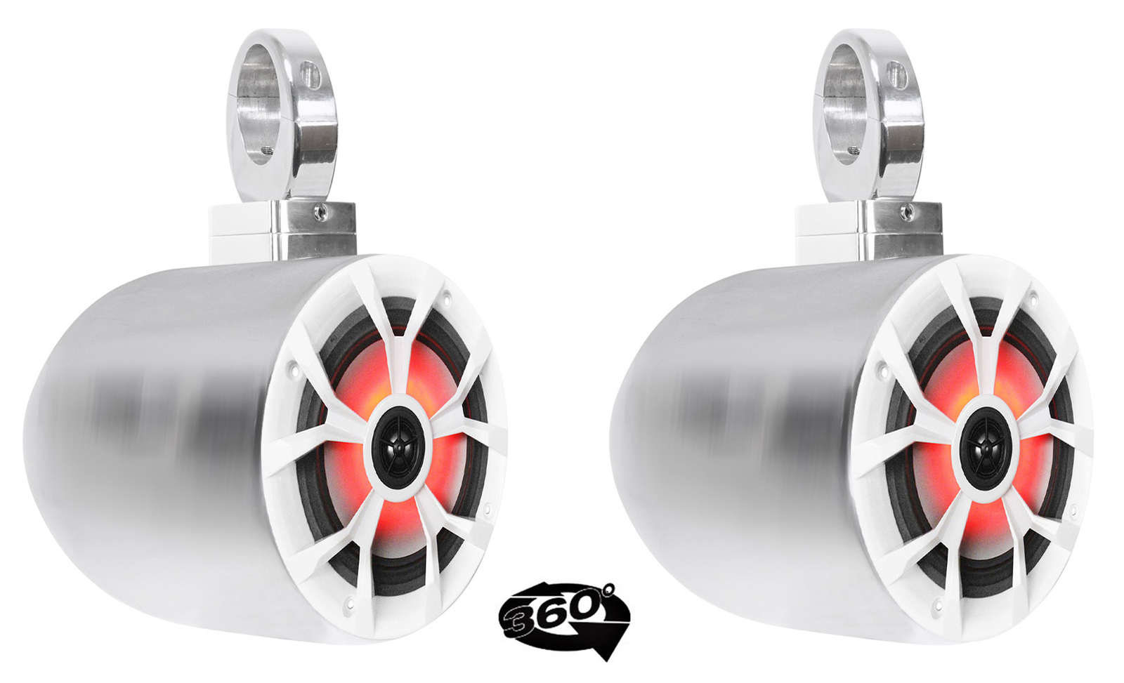 2 Хромированные колонки Rockville 700w 65 LED с поворотом на 360 для вейкборда Rockville