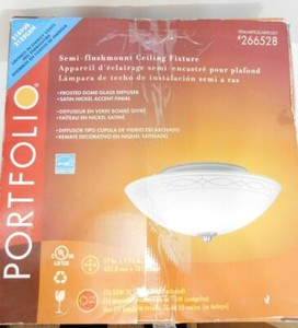 Portfolio 266528 Fluorescent Semi Flush Mount Ceiling Light Satin