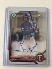 2022 1st Bowman Chrome Yeison Morrobel Auto Autograph #CPA-YML Texas Rangers (1)