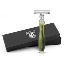 Haryali Double Edge Safety Razor for Men and Women, Resin Handle, Horn Imitation