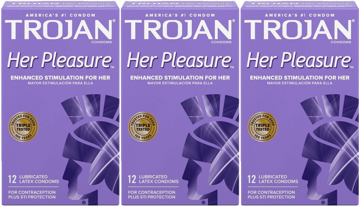 Trojan Her Pleasure Enhanced Stimulation Ribbed Lubricated Latex Condoms