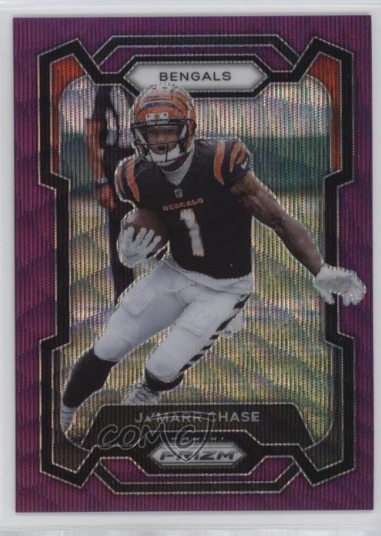 2023 Panini Prizm Purple Wave Prizm /99 Ja'Marr Chase #56