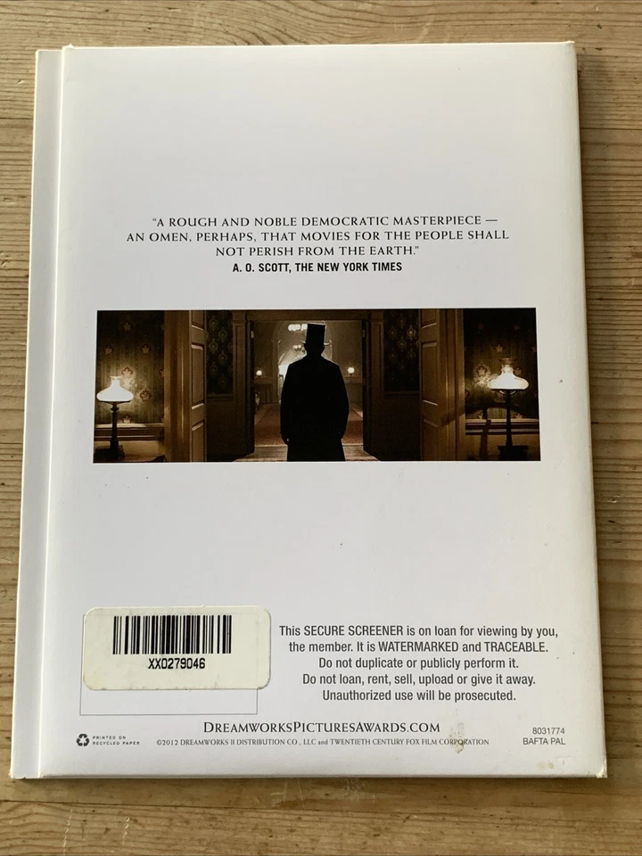 LINCOLN-DANIEL DAY LEWIS-SPIELBERG-FYC FOR YOUR CONSIDERATION SCREENER PROMO DVD - Image 2 of 4