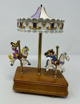 RARE WILLITTS MICKEY Minnie Mouse  CAROUSEL MUSIC BOX Lovliest Night Of The Year