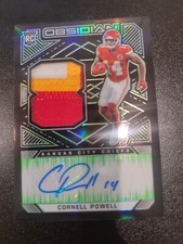2021 Panini Obsidian Electric Etch Green #239 Cornell Powell AUTO  PATCH /50 RC
