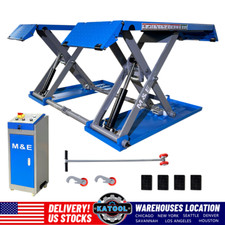 M&E Mid Rise Scissor Lift 7700lbs pneumatic Release Auto Lift Car Lift 220V