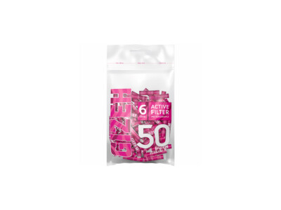 Gizeh    Pink Active Filter - Ø 6mm Aktivkohle m. Keramikkappen - 50 Filtertips