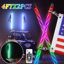 4ft RGB LED Luz de rápido que fluye antena whip Chase + Control Remoto+Bandera