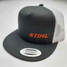Yupoong Flat Bill Mesh Trucker STIHL Chainsaw Embroidered Cap Hat Snapback
