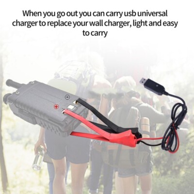 USB Charging-Clamp for UV-5R UV-82 BF-888S 2-Way Transceiver Charger-Cable Cord