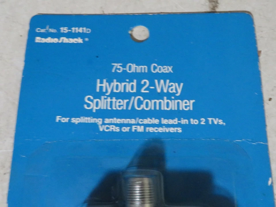 Radioshack Radio Shack 75-OHM Hybrid 2-WAY Splitter Combiner 15-1141D Cable TV - Image 2 of 4