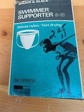 Vintage Bauer  Black narrow band jockstrap L athletic supporter USA made S-10