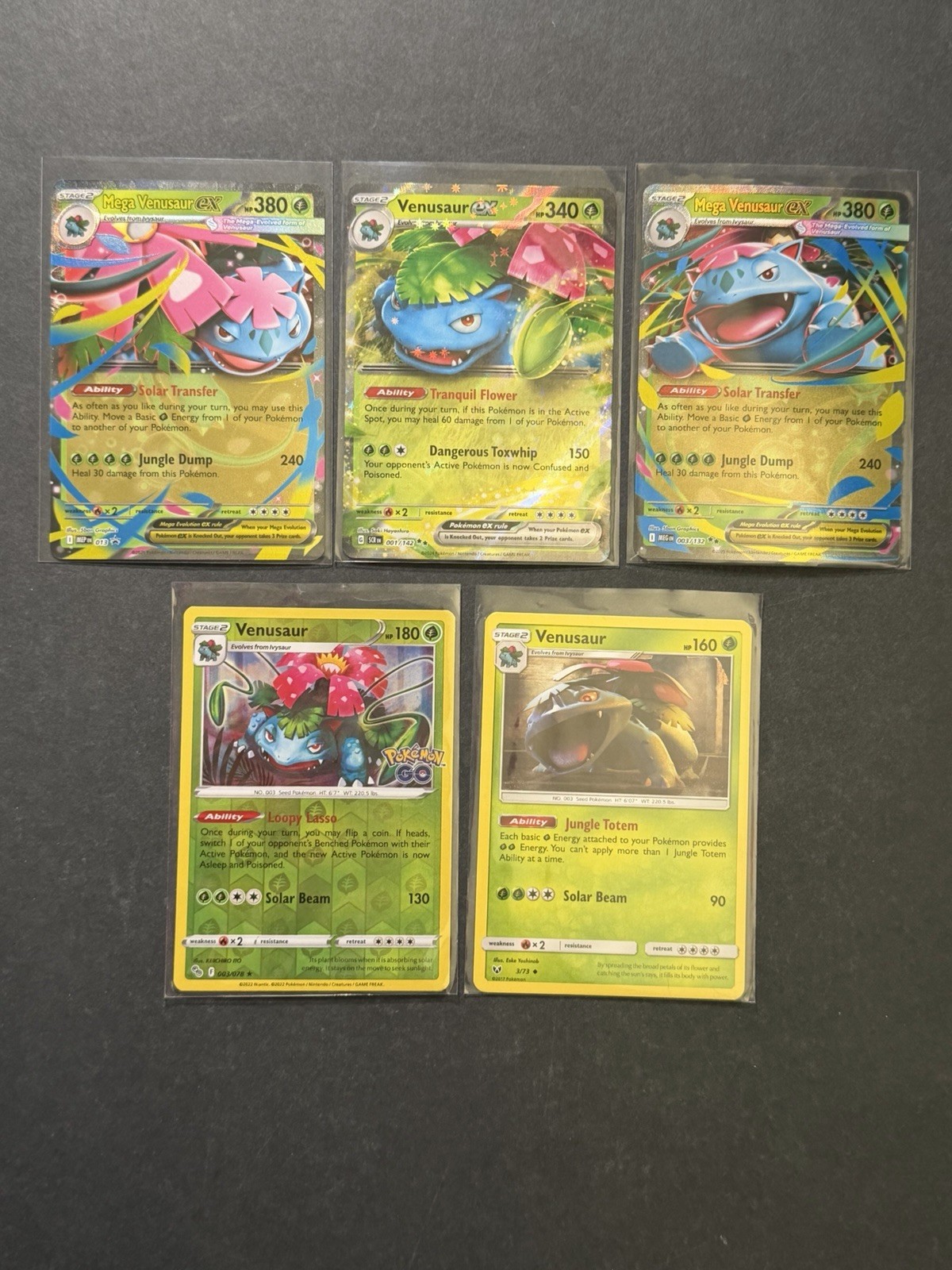 5x Venusaur EX Pokemon Card Lot Reverse Holo Ultra Rare SM SWSH SV Mega PTCG