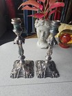 ANTIQUE VICTORIAN SILVER PLATE CANDLESTICKS