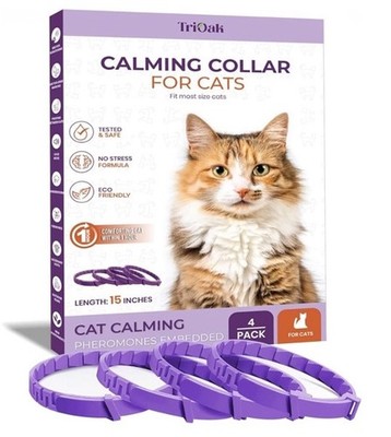 Calming Collar for Cats: Pheromone-Infused Behavior Support 4 PACK