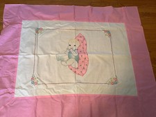 Vintage embroidered baby quilt top