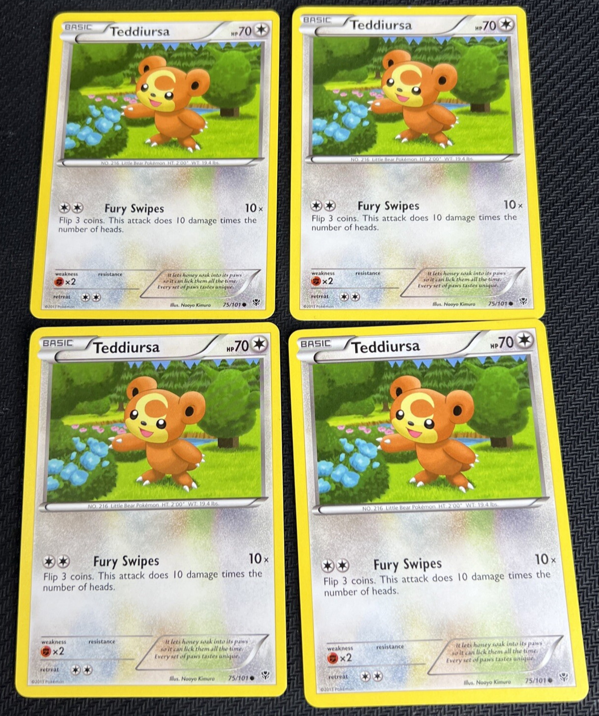 Teddiursa 75/101 Plasma Blast Pokemon Card Non-Holo LP 4