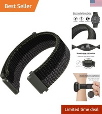 20mm Adjustable Nylon Watch Band, Quick Release Sport Loop Strap Black/Grey