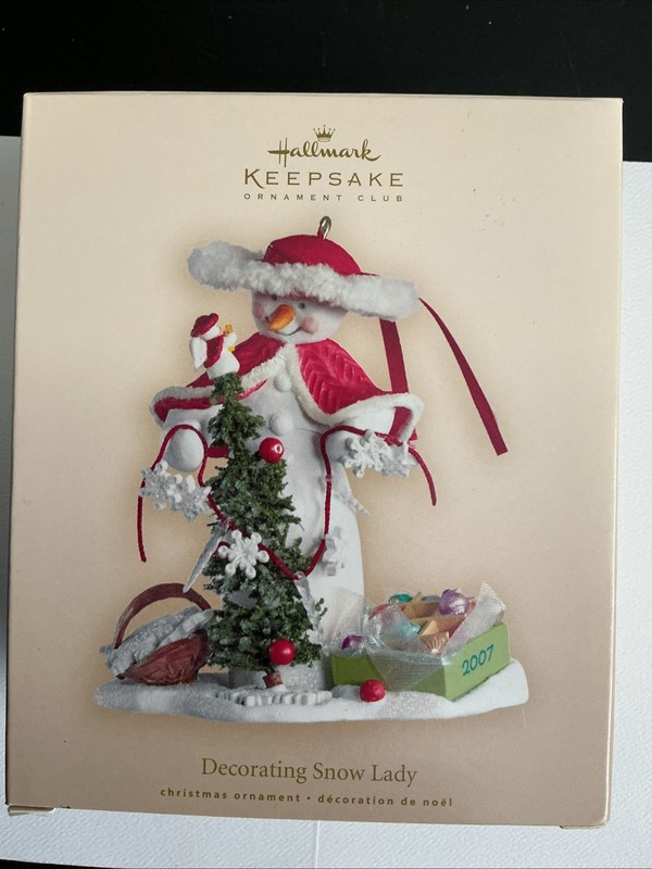 Decorating Snow Lady - 2007 Hallmark Ornament Club Member Issue She’s Got Stuff!