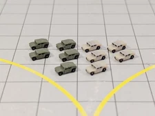 MILITARY HUMVEE 4x4 Army Vehicles (x10) Airport GSE Vehicles 1:500 Scale Diorama