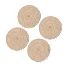 4Pcs Circular Cup Mat Braiding Heat Resistant Bowl Plate Mat Nordic Style