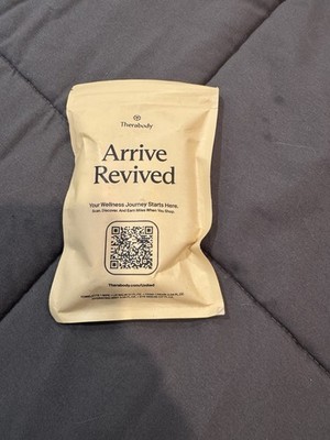 Therabody Arrive Revived Sealed Travel Towlette Lip Balm Hand Cream Mist Serum